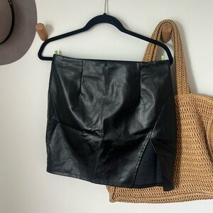 Vegan leather mini skirt